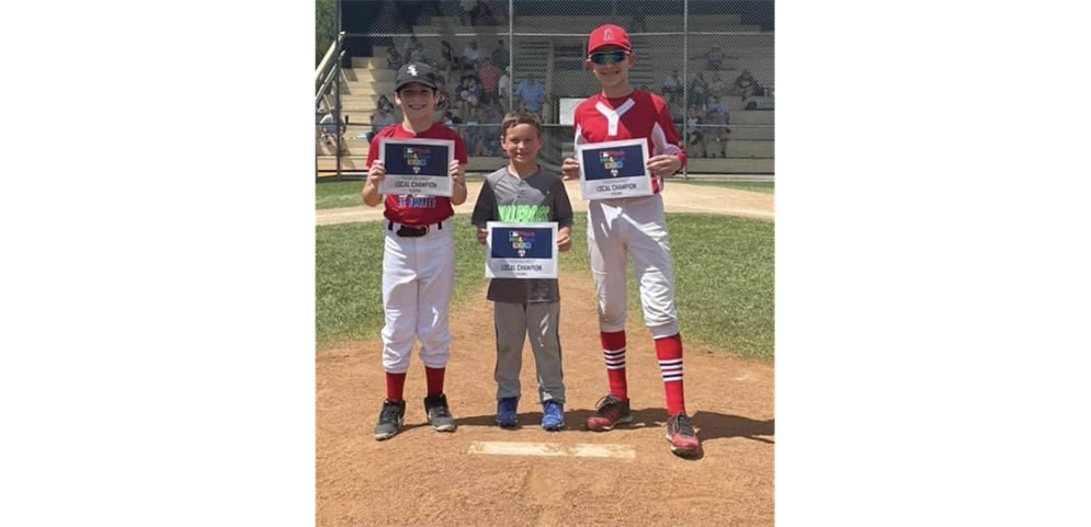 2021 MLB Pitch Hit and Run Champions : 7/8 yr old Asher James, 9/10 yr old Parker Pierce, 11/12 yr old Garren Bailey