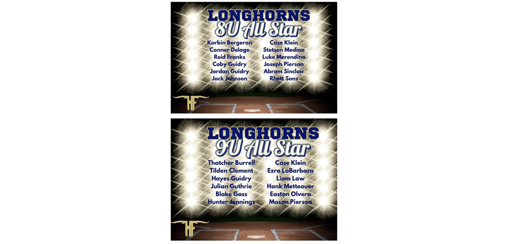 Congratulations 2025 8U & 9U All Stars