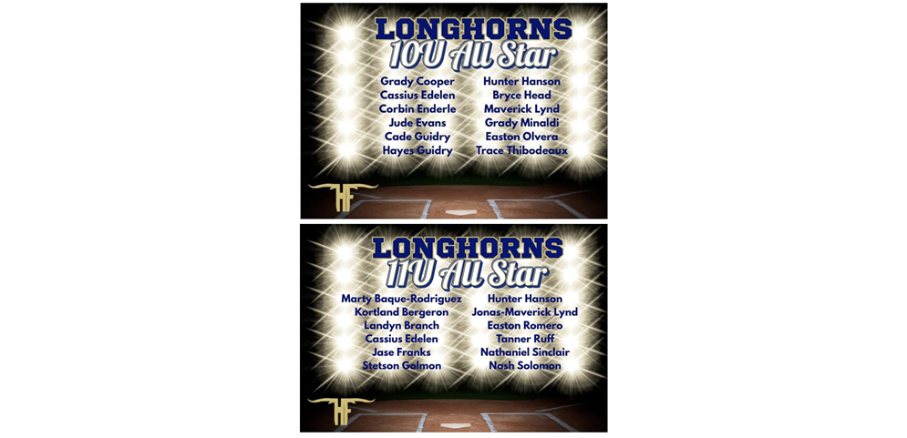 Congratulations 2025 10U & 11U All Stars